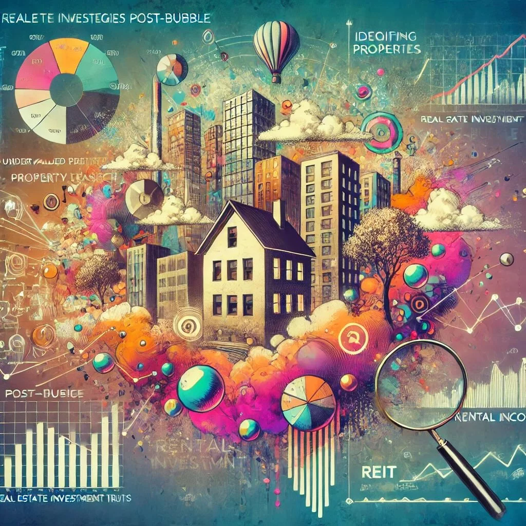 real estate investment strategies post-bubble, focusing on identifying undervalued properties, REITs, and the importance of rental income