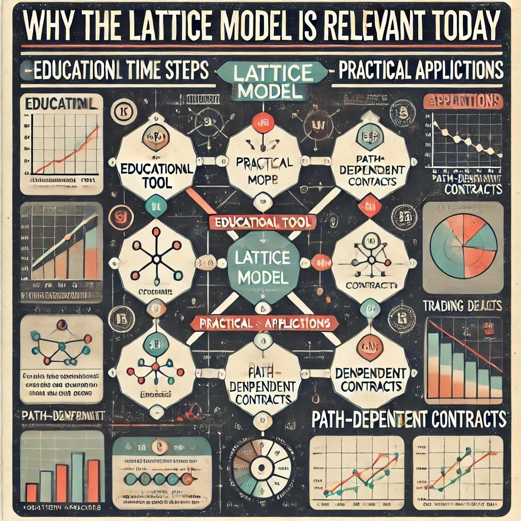 relevance of the lattice model today highlights its educational value, practical applications, and usefulness for path-dependent contracts, making it accessible to students, risk managers, and traders