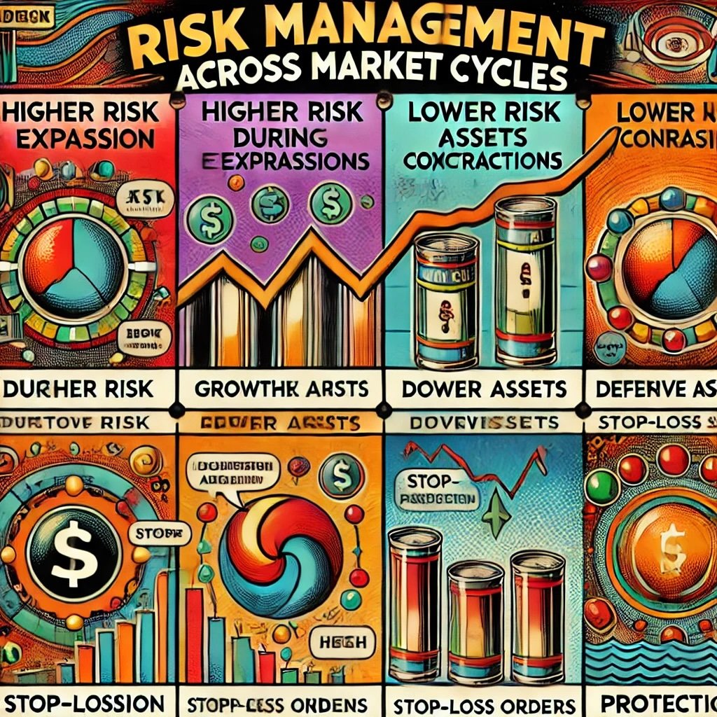 risk management across market cycles strategies like higher risk during expansions, lower risk during contractions, and capital preservation techniques