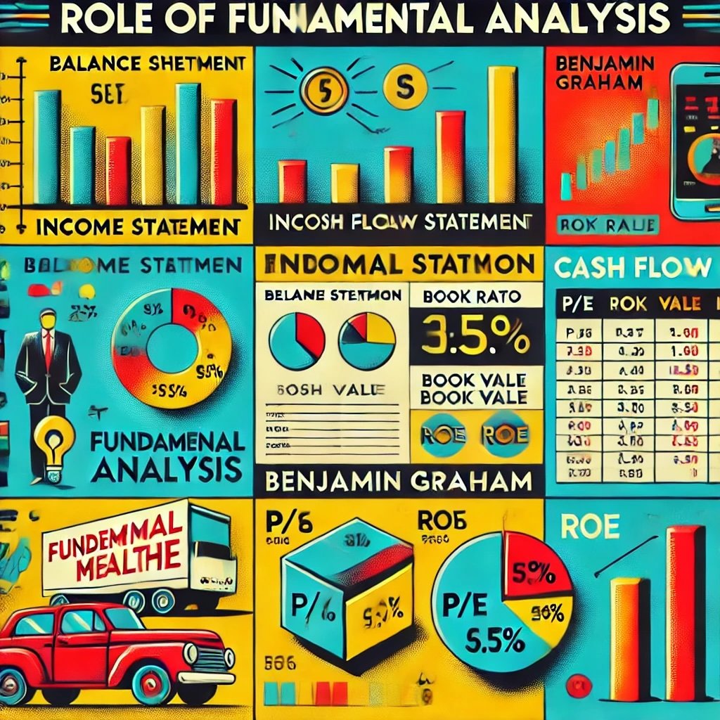 role of fundamental analysis in investing showcasing key financial elements and metrics as per Benjamin Graham’s approach