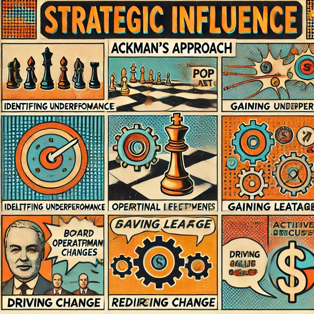 Strategic Influence Ackman’s Approach capture his methodical strategy for driving change through activist investing highlights key actions such as identifying underperformance, gaining leverage, and proposing strategic changes