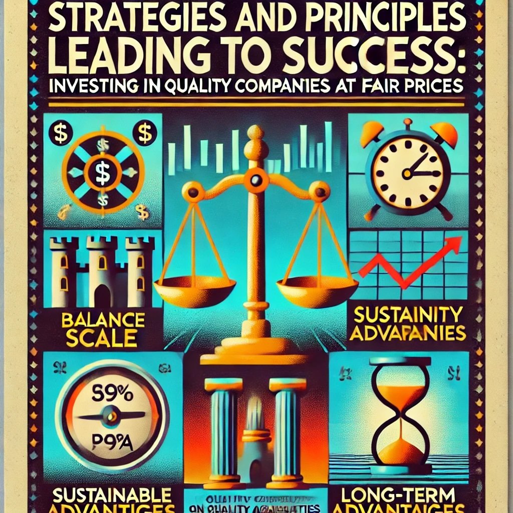 Strategies and Principles Leading to Success: Investing in Quality Companies at Fair Prices depiction of Buffett's focus on quality investments