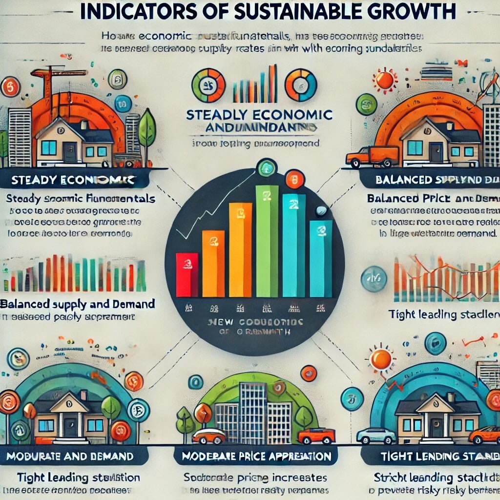 sustainable growth in the housing market, including steady economic fundamentals, balanced supply and demand, moderate price appreciation, and tight lending standards