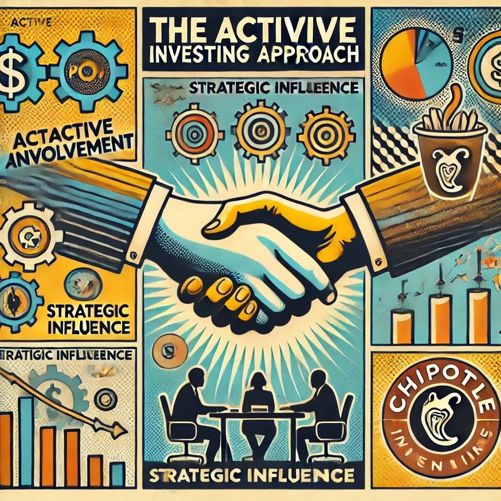 The Activist Investing Approach represent active involvement, strategic influence, and value creation. It also highlights the example of Chipotle as a success story