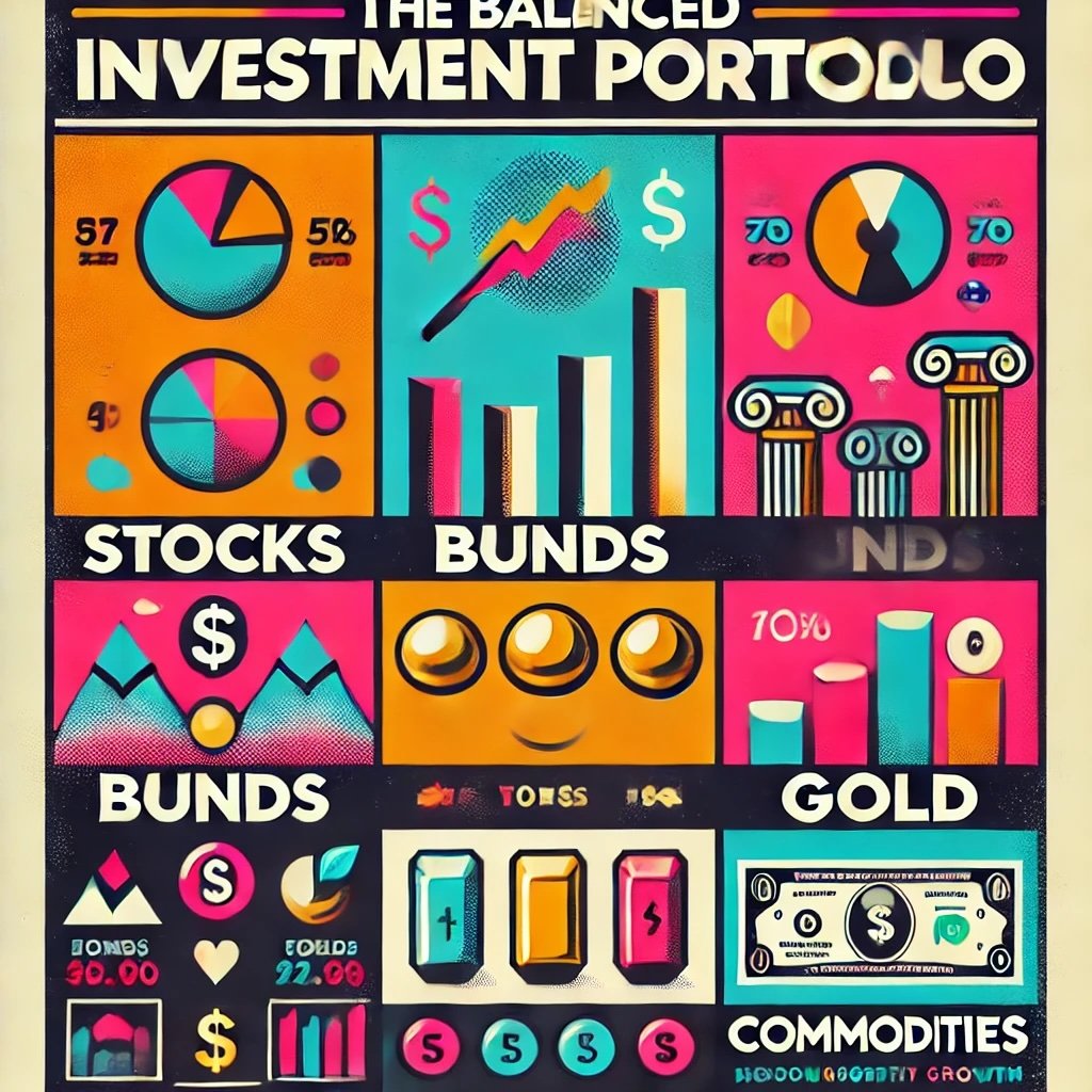 The Balanced Investment Portfolio captures key asset classes like stocks, bonds, gold, and commodities