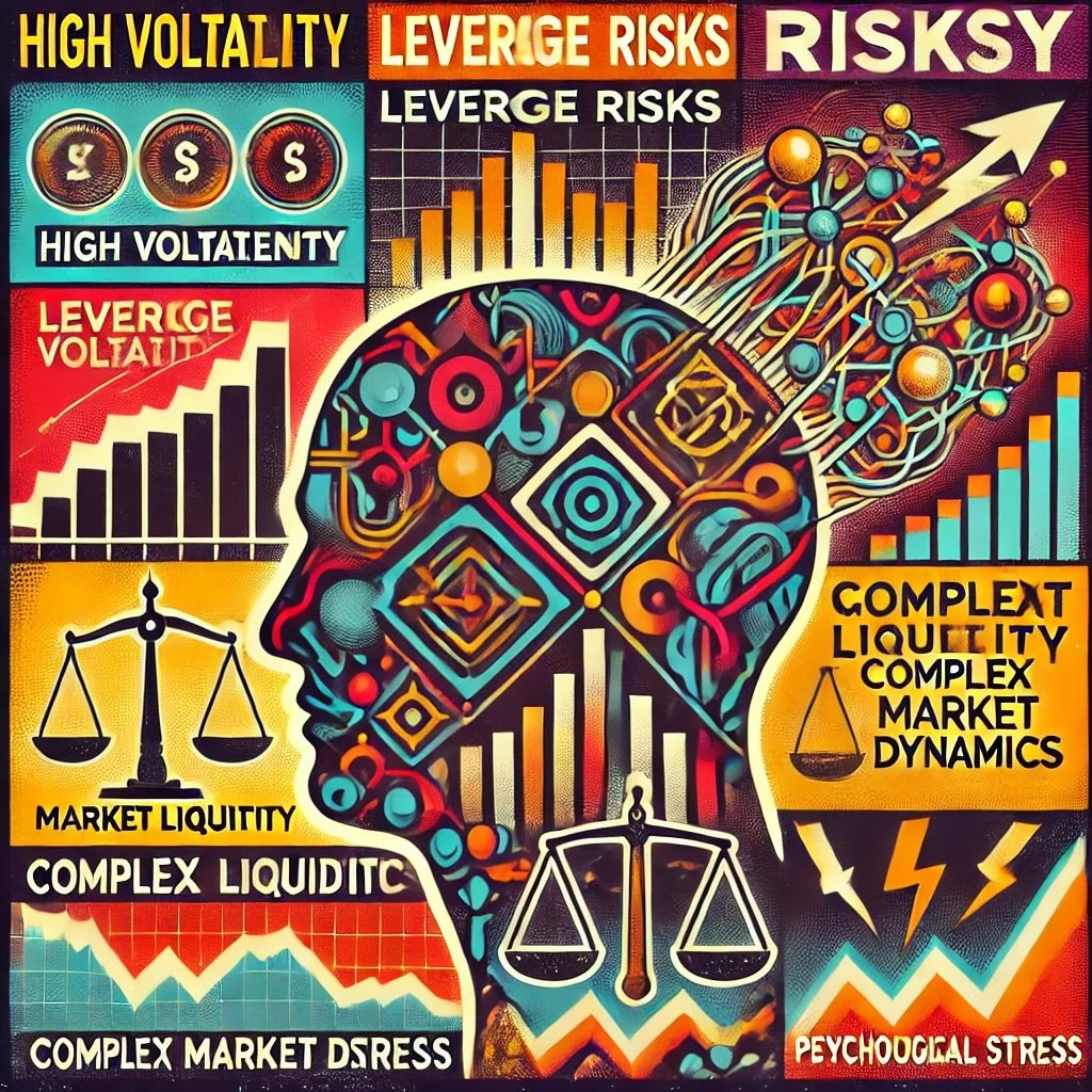 the challenges of commodity trading, capturing the excitement and risks involved high volatility, leverage risks, market liquidity and complex dynamics 