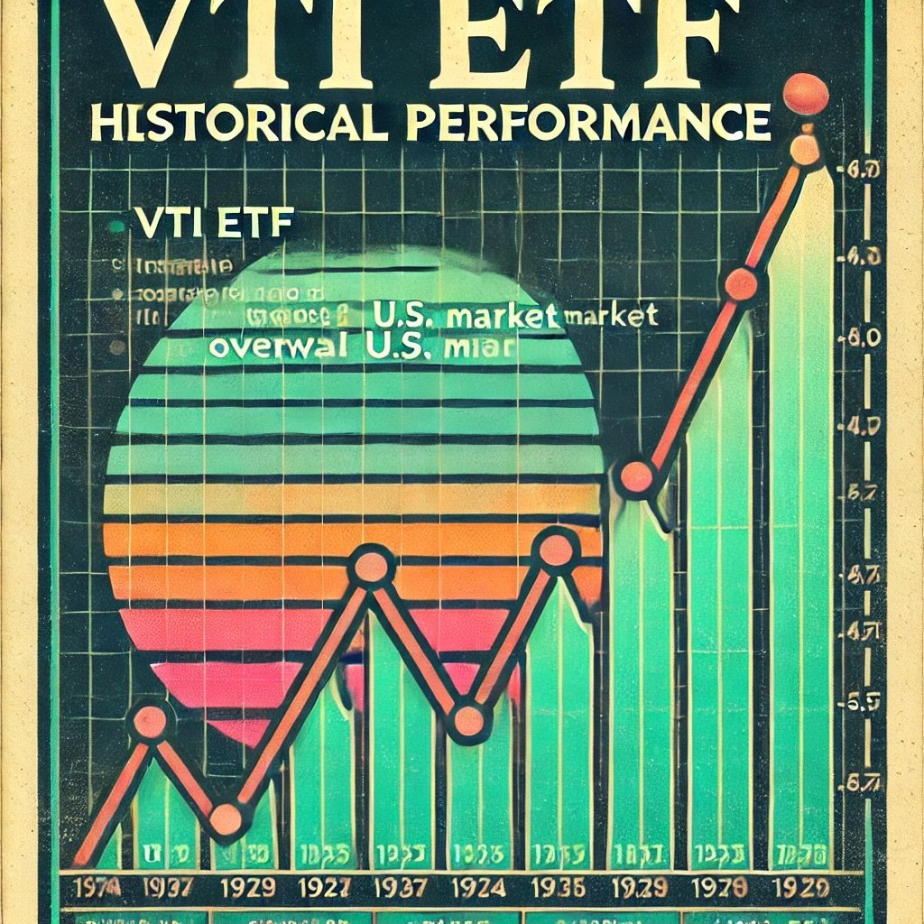 the essence of "VTI ETF Historical Performance featuring a visually engaging upward trend graph that embodies long-term growth