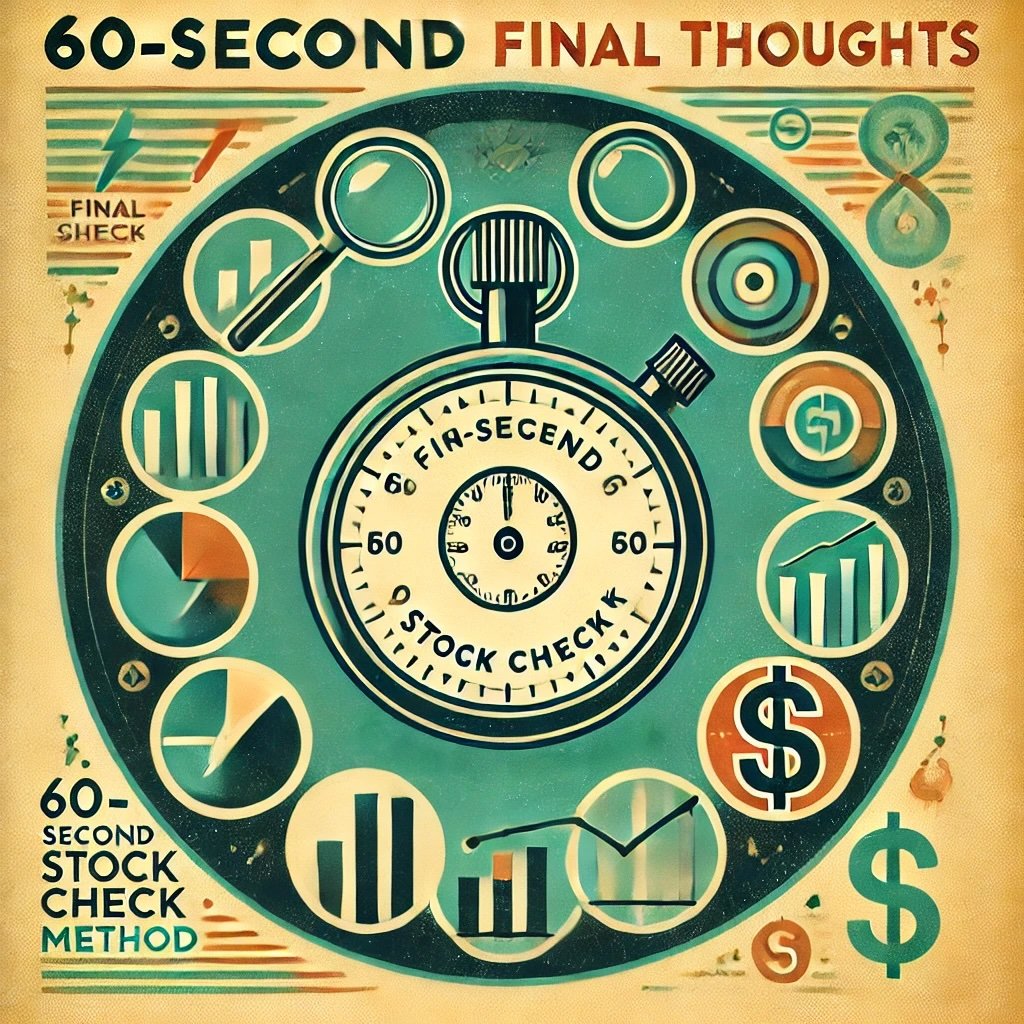 The Final Thoughts concept encapsulates the essence of the 60-second stock check as a time-efficient, strategic filter for market analysis