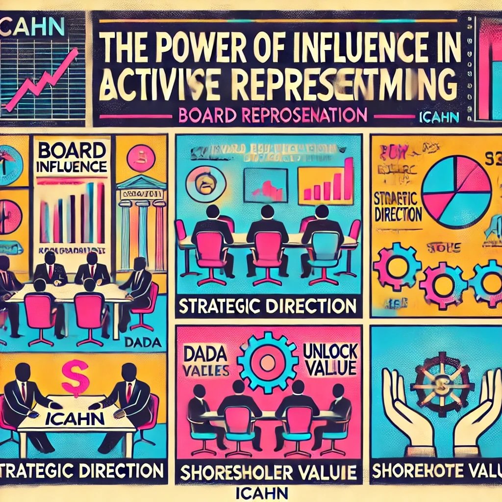 The Power of Influence in Activist Investing Board Representation highlights key concepts like board influence, strategic direction, and unlocking shareholder value 