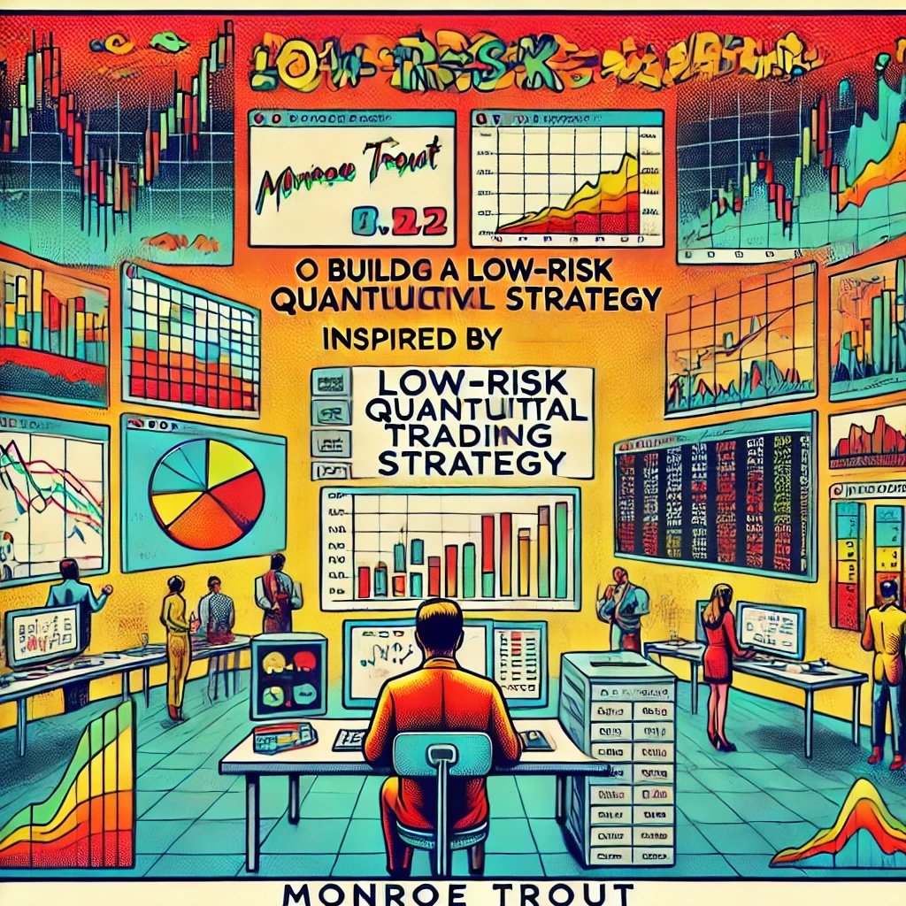 the process of building a low-risk quantitative trading strategy inspired by Monroe Trout captures the step-by-step approach with elements like statistical models, risk management tools, and automated trading systems, all within a dynamic market environment. 