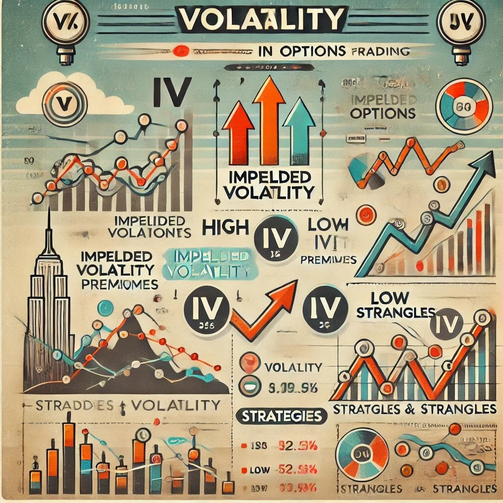 the role of volatility in options trading, highlighting the impact of implied volatility on pricing and strategies like straddles and strangles