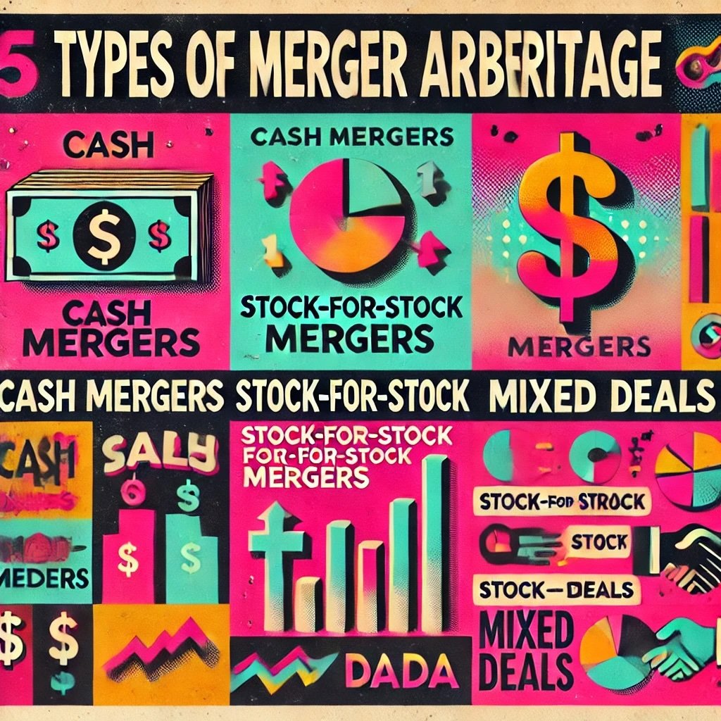 Types of Deals in Merger Arbitrage represent cash mergers, stock-for-stock mergers, and mixed deals