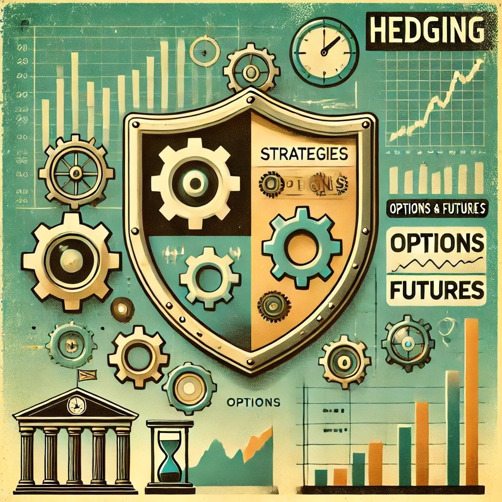 visualization of hedging strategies, highlighting the protection against market volatility with a creative metaphorical approach