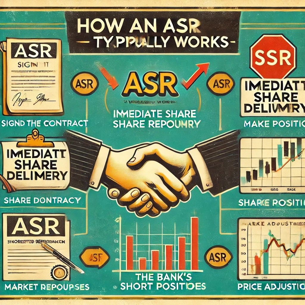 What Are Buy-Back Accelerators? the process and impact of Accelerated Share Repurchases (ASRs) showcases how companies quickly reduce share counts and boost EPS by collaborating with investment banks for immediate share buybacks. This visual emphasizes the bold and impactful nature of this financial strategy. 